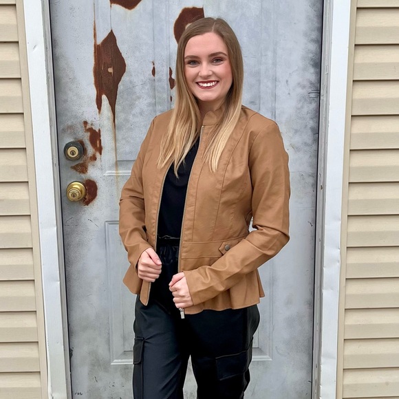Baccini faux leather jacket caramel color - Picture 1 of 3
